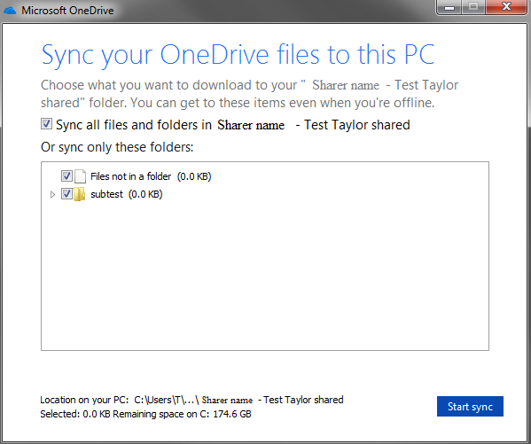 sync shared folder onedrive for business mac